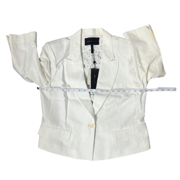 BCBGMaxAzria Natalia Off White Cropped Lace Back Jacket - Size Large - Picture 14 of 14